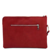 Rear View Of The Red Mens Italian Leather Clutch Bag
