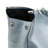 Side Expander View Of The Light Blue Mens Backpack