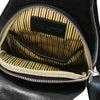 Internal Pocket View Of The Black Mens Leather Crossover Bag