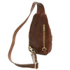 Rear View Of The Brown Mens Leather Crossover Bag