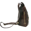 Rear View Of The Dark Brown Mens Leather Crossover Bag