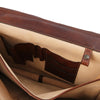 Internal Features View Of The Brown Mens Leather Messenger Bag