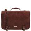 Front View Of The Brown Mens Leather Messenger Bag
