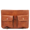 Front Pockets View Of The Natural Mens Leather Messenger Bag