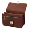 Mens Leather Wristlet Bag with two compartments and zipper closure, crafted from premium matte full-grain leather.