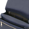 Interior view of Mens Leather Wristlet Bag showcasing compartments and zipper closure.