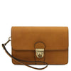 Mens Leather Wristlet Bag crafted from premium full-grain vegetable-tanned leather.