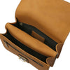 Mens Leather Wristlet Bag interior showing spacious compartments and quality leather craftsmanship.
