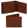 Mens Trifold Leather Wallet showcasing premium matte full-grain leather with organized card and bill compartments.