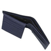 Mens Trifold Leather Wallet open view showing card slots and compartments.