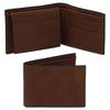 Mens Trifold Leather Wallet showcasing quality matte full-grain leather and organized card storage.