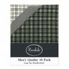 Front View Of the Green Mens 10 Pack Handkerchiefs