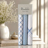 Handkerchiefs set in a box featuring checkered designs in blue and white, enhancing your style and functionality.