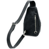 Rear View Of The Black Mens Leather Crossover Bag 