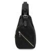 Front View Of The Black Mens Leather Crossover Bag 