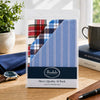 Mens Quality 10 Pack Handkerchiefs displayed in a clear package showcasing various patterns and colors.