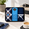 Mens Handkerchief Gift Set featuring three stylish handkerchiefs in a presentation tin, perfect for the modern gentleman.