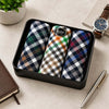 Mens Pocket Squares set featuring three uniquely printed squares in stylish designs, ideal for elevating any outfit.