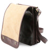 Opening flap View Of The Dark Brown Mens Leather Shoulder Bag