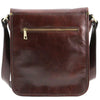 Rear View Of The Dark Brown Mens Leather Shoulder Bag