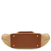 Underneath View Of The Cognac Natural Raffia Shopping Bag