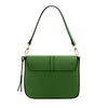 Rear View Of The Green  Leather Over Shoulder Bag