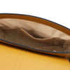 Internal Pocket View Of The Mustard Leather Over Shoulder Bag