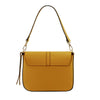 Rear View Of The Mustard Leather Over Shoulder Bag