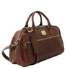 Angled View Of The Brown Mens Luxury Travel Bag