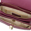 Internal Compartment View Of The Plum Over The Shoulder Handbag
