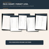 Complete Travel Planner and Packing Bundle - Digital PDF showcasing five dedicated packing sections for smart packing.