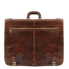 Rear View Of The Brown Leather Garment Bag