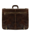 Rear View Of The Dark Brown Leather Garment Bag