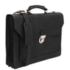 Angled View Of The Black Professional Leather Briefcase