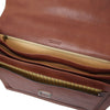 Internal Compartment View Of The Brown Professional Leather Briefcase