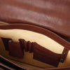 Internal Pocket View Of The Brown Professional Leather Briefcase