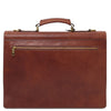 Rear View Of The Brown Professional Leather Briefcase