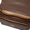 Internal Compartment View Of The Dark Brown Professional Leather Briefcase
