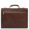 Rear View Of The Dark Brown Professional Leather Briefcase