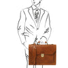 Man Posing With The Natural Professional Leather Briefcase