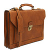 Angled View Of The Natural Professional Leather Briefcase