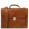 Front View Of The Natural Professional Leather Briefcase