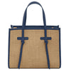Raffia Shoulder Bag featuring woven raffia and leather accents, perfect for everyday style and organization.