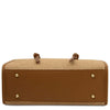 Raffia Shoulder Bag base featuring a natural texture and refined detailing with pebbled leather accents.