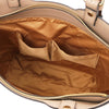 Internal Pocket View Of The Nude Two Tone Leather Handbag
