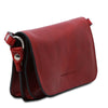 Angled View Of The Red Shoulder Bag For Women