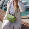 Woman Posing With The Green Shoulder Bags For Women