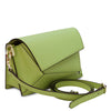 Angled And Shoulder Strap View Of The Green Shoulder Bags For Women
