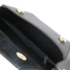 Internal Zip Central Compartment View Of The Black Shoulder Bags For Women
