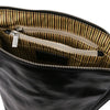 Internal Zip Pocket View Of The Black  Shoulder Handbag